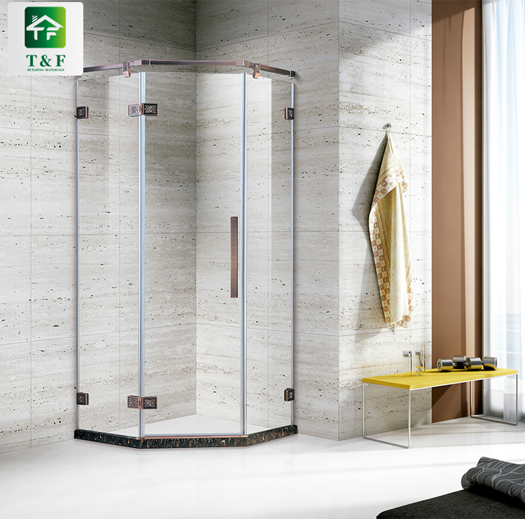 Modern Straight Hinge Glass Square Shower Box Door Rectangle Stainless Steel Enclosed Bathroom Shower Room