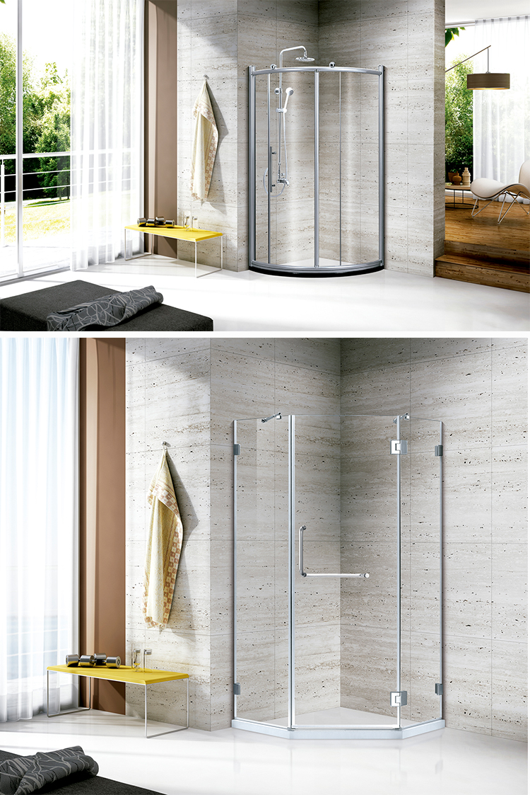 Indoor Bathroom Hinge Folding Enclosed Tub Shower Cabins Rectangle Bath with Tub Shower Rooms