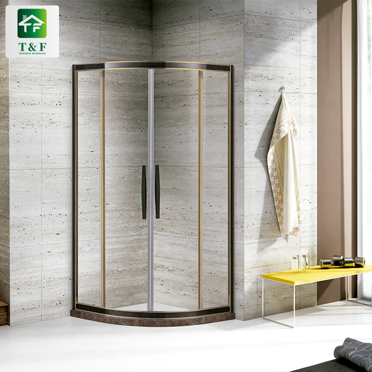 High Quality Straight Tempered 8mm Glass Door Shower Cabin Bathroom Acrylic Base Shower Room