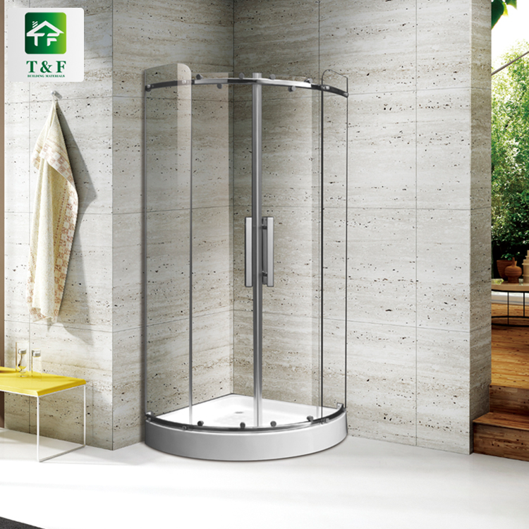 High Quality Straight Tempered 8mm Glass Door Shower Cabin Bathroom Acrylic Base Shower Room