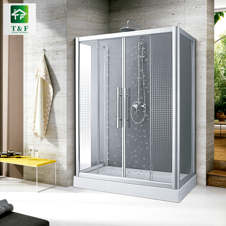 High Quality Straight Tempered 8mm Glass Door Shower Cabin Bathroom Acrylic Base Shower Room