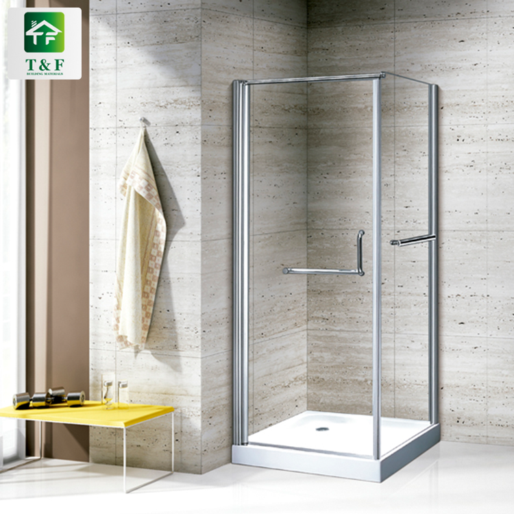 Bathroom 8mm Tempered Glass Door Sliding Stainless Steel Frame Rectangular Box Shower Room