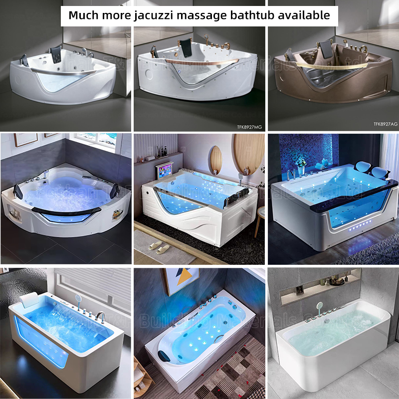 Hot Sale Acrylic Material Freestanding Corner Jaccuzi Bath Tub Air Spa Jet Whirlpool Massage Bathtub