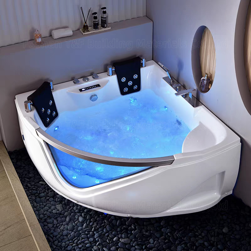 Hot Sale Acrylic Material Freestanding Corner Jaccuzi Bath Tub Air Spa Jet Whirlpool Massage Bathtub