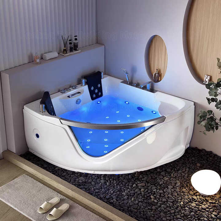 Hot Sale Acrylic Material Freestanding Corner Jaccuzi Bath Tub Air Spa Jet Whirlpool Massage Bathtub