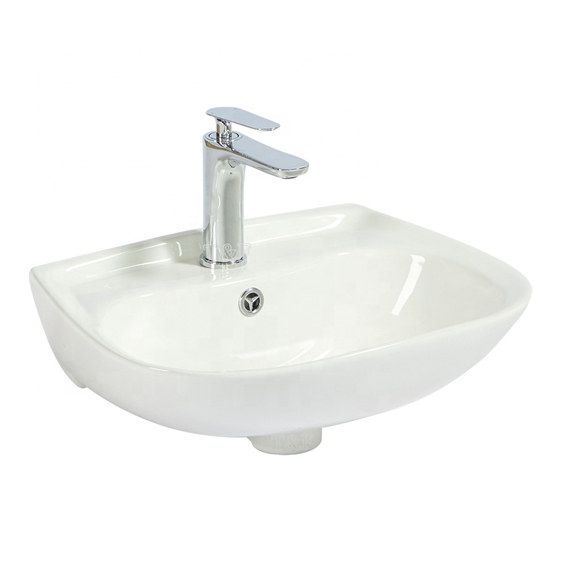 Cheap Modern White Ceramic Small Wall Hung Hand Wash Basin Bathroom Vanity Cabinets Art Wash Basin Sink