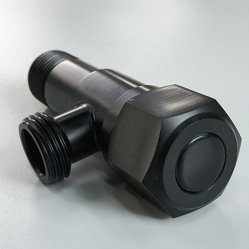 Bathroom Fittings Toilet Sus304 Stainless Steel 1/2 90 Degree Hot and Cold Water Black Ss Ms Angle Valve