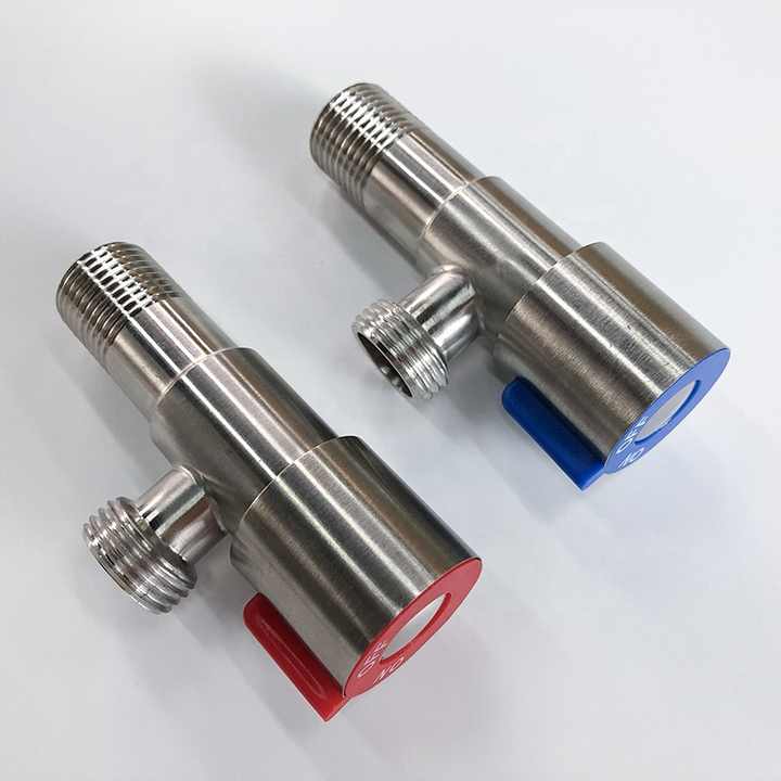 Bathroom Fittings Toilet Sus304 Stainless Steel 1/2 90 Degree Hot and Cold Water Black Ss Ms Angle Valve