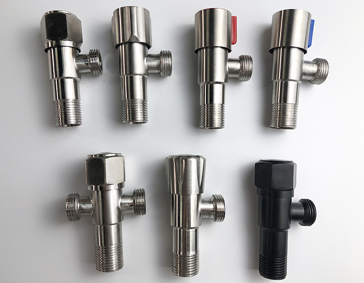 Bathroom Fittings Toilet Sus304 Stainless Steel 1/2 90 Degree Hot and Cold Water Black Ss Ms Angle Valve