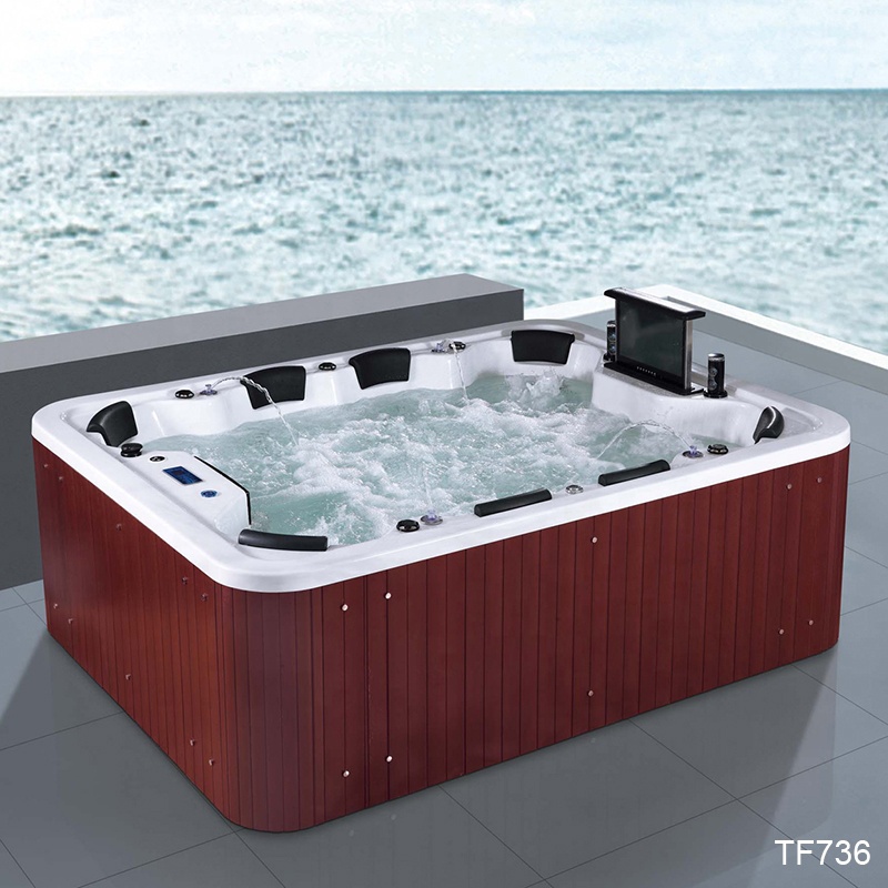 Chinese Factory Wholesale Outdoor Swim Spa 8 Person Wooden Acrylic Bath Hot Tubs and Garden Spas