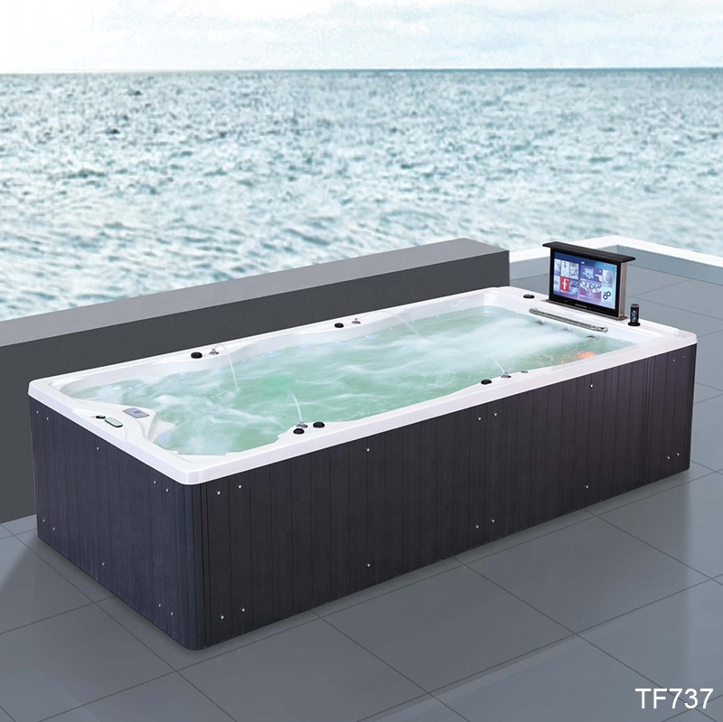 Chinese Factory Wholesale Outdoor Swim Spa 8 Person Wooden Acrylic Bath Hot Tubs and Garden Spas