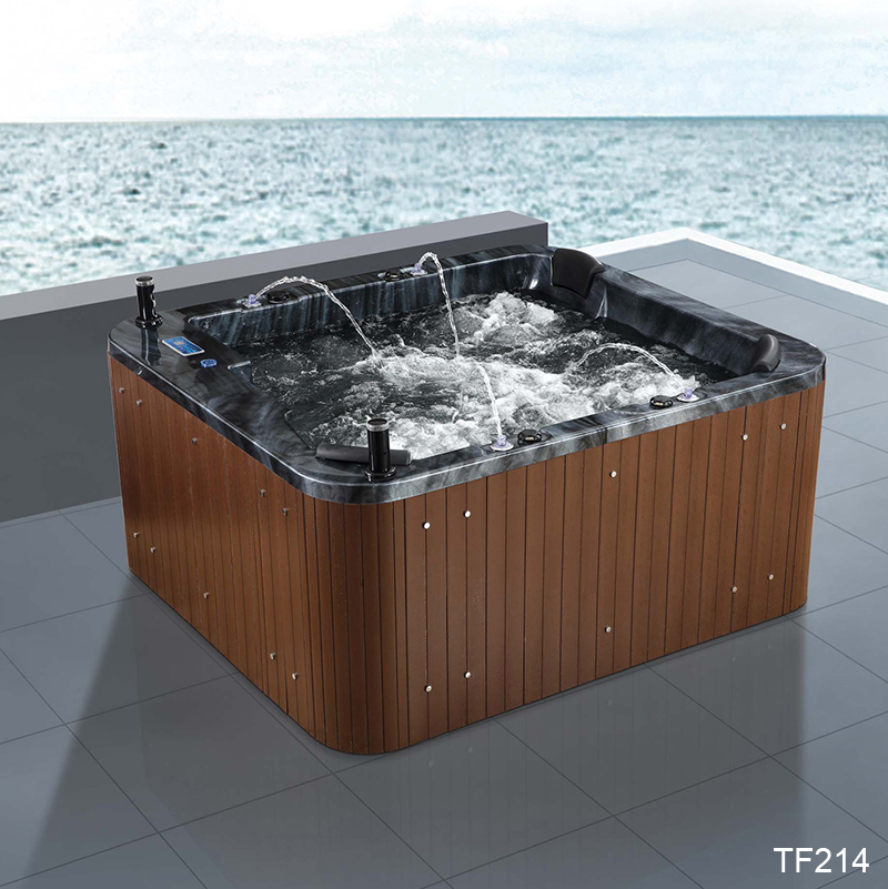 Chinese Factory Wholesale Outdoor Swim Spa 8 Person Wooden Acrylic Bath Hot Tubs and Garden Spas