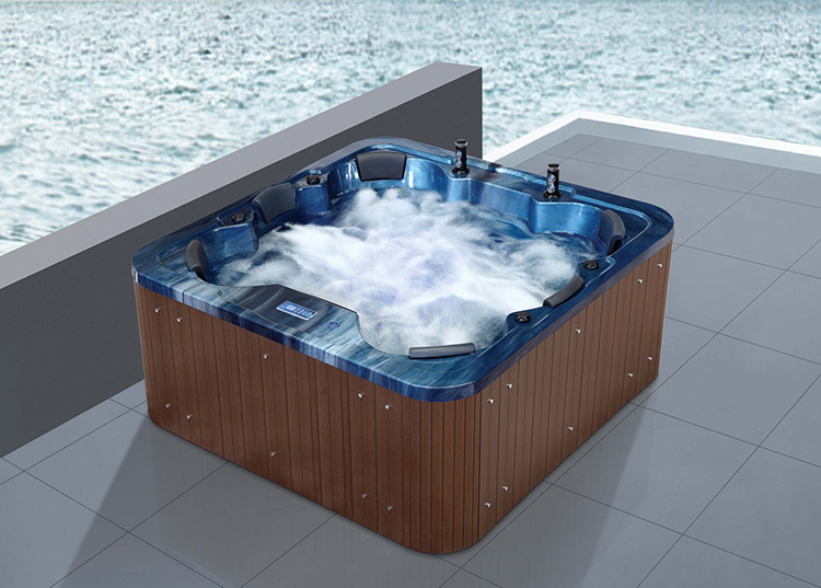 Chinese Factory Wholesale Outdoor Swim Spa 8 Person Wooden Acrylic Bath Hot Tubs and Garden Spas