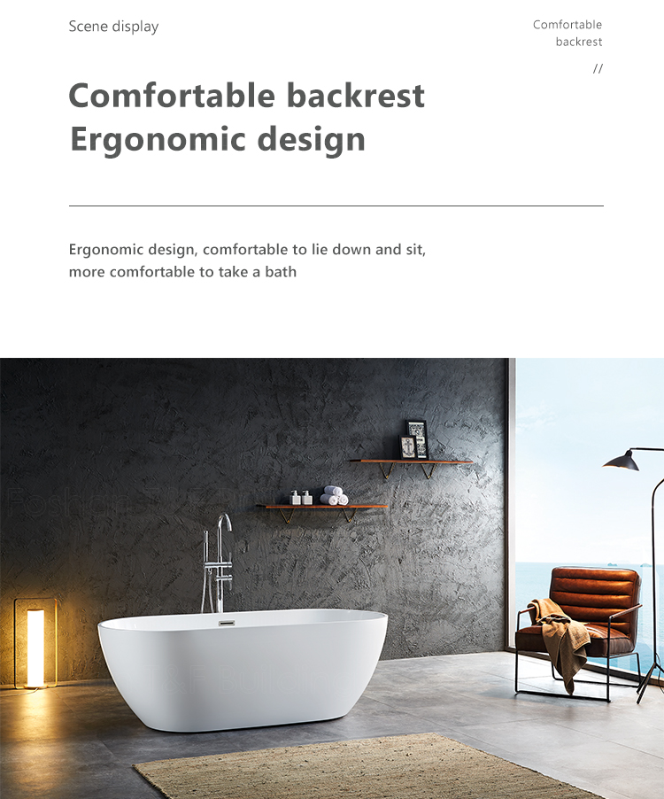High Quality One Person Walk in Bathtub White Color Durable Acrylic Soaking Free Standing Bath Tub