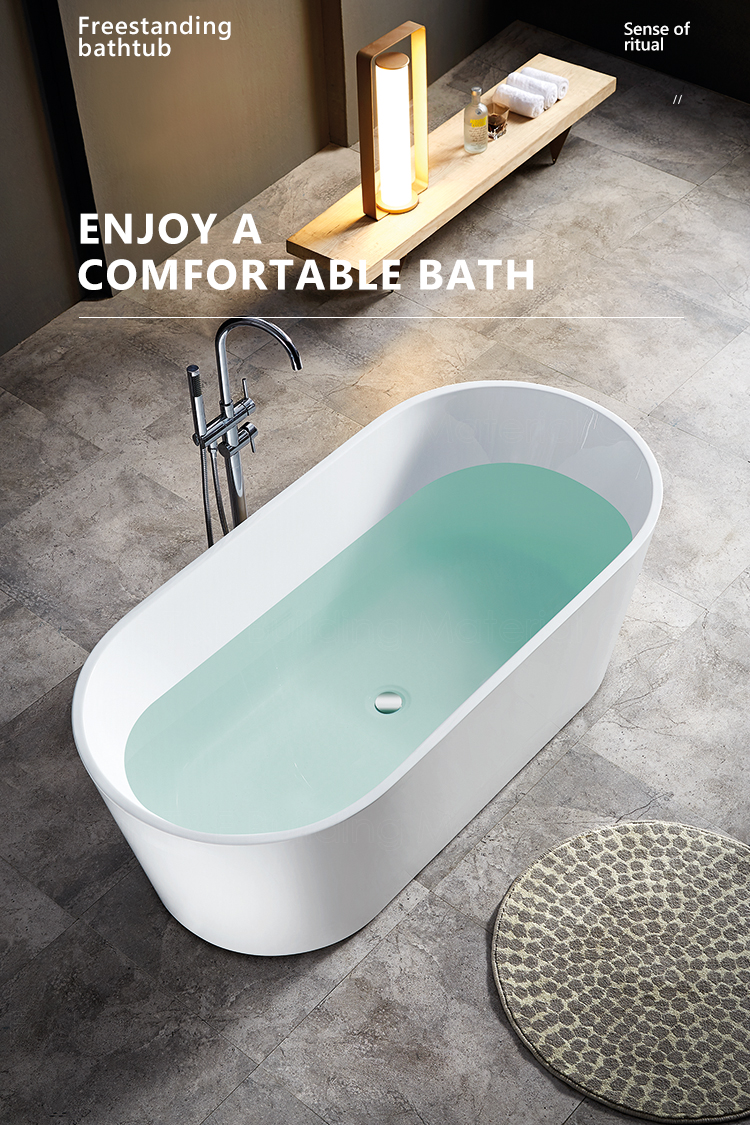 High Quality One Person Walk in Bathtub White Color Durable Acrylic Soaking Free Standing Bath Tub