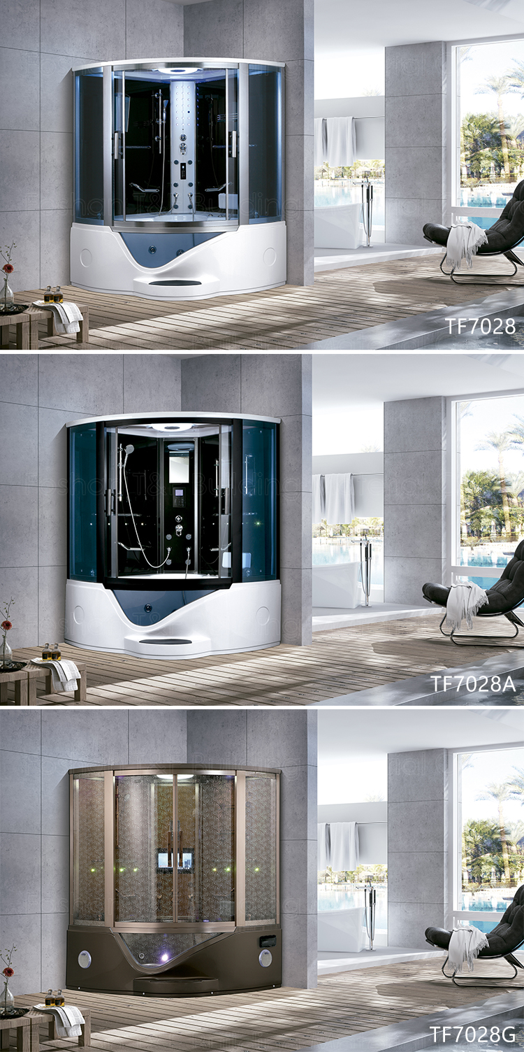 Modern Indoor Home Bathroom Whirlpool Tub Shower Cabin Enclosed Sauna Bath Shower Steam Rooms