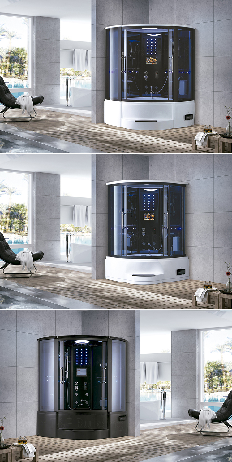 Integrated Acrylic Top Shower Steam Room Wet Sauna Combo Hydromassage Whirlpool Bath Cabin