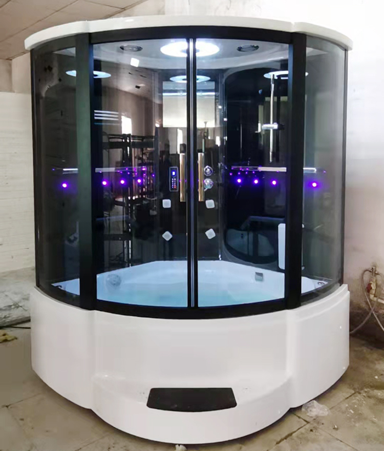 Integrated Acrylic Top Shower Steam Room Wet Sauna Combo Hydromassage Whirlpool Bath Cabin