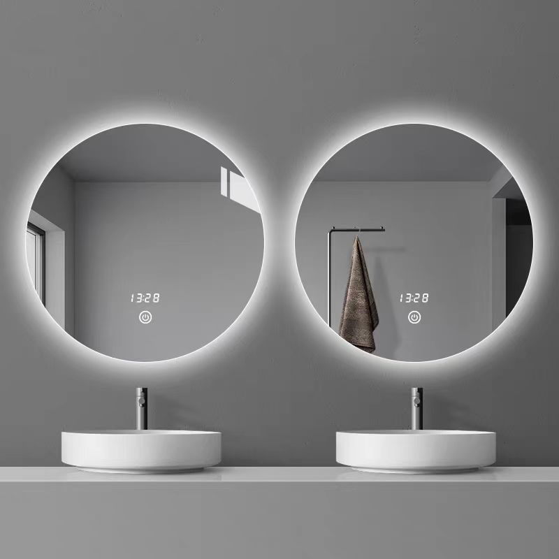 Modern Frameless Round Backlit LED Bathroom Mirror Smart Illuminated Mirror Decorative Wall Bath Mirrors