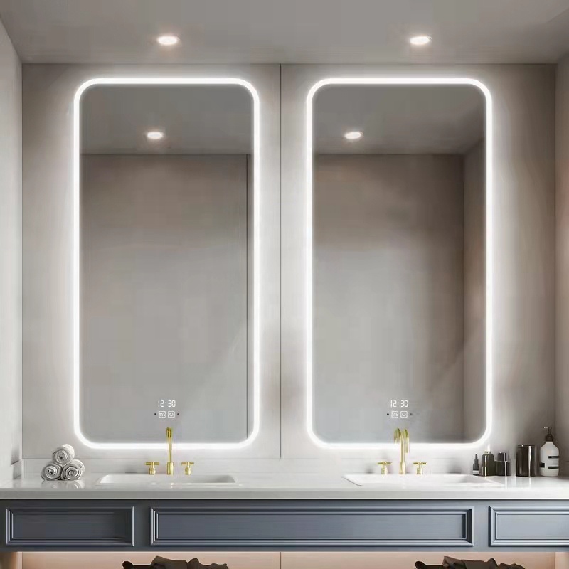 Customized Anti Fog Touch Screen Dimmer Waterproof Light Smart LED Bathroom Mirror