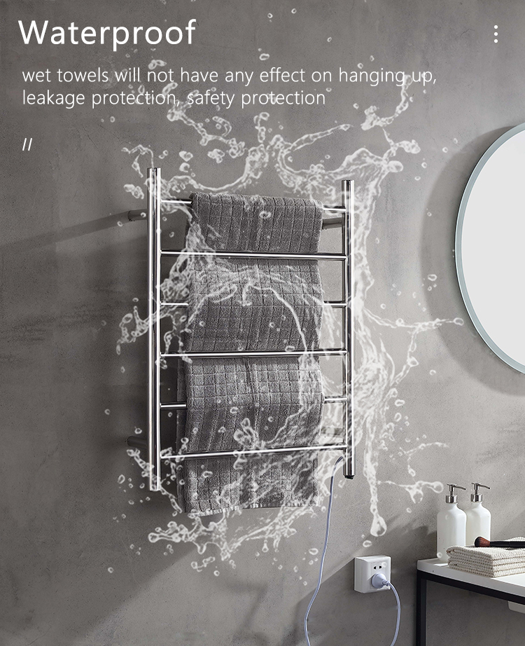 Hotel Waterproof Electric Heating Towel Rail Smart Towel Rack Bathroom Towel Racks