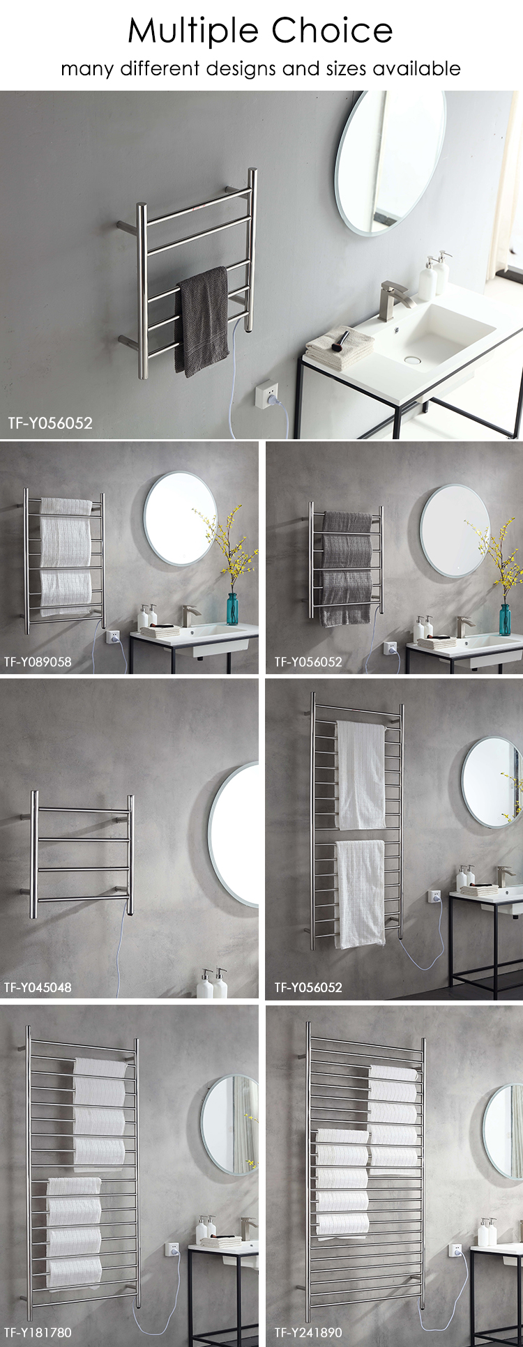 Hotel Waterproof Electric Heating Towel Rail Smart Towel Rack Bathroom Towel Racks