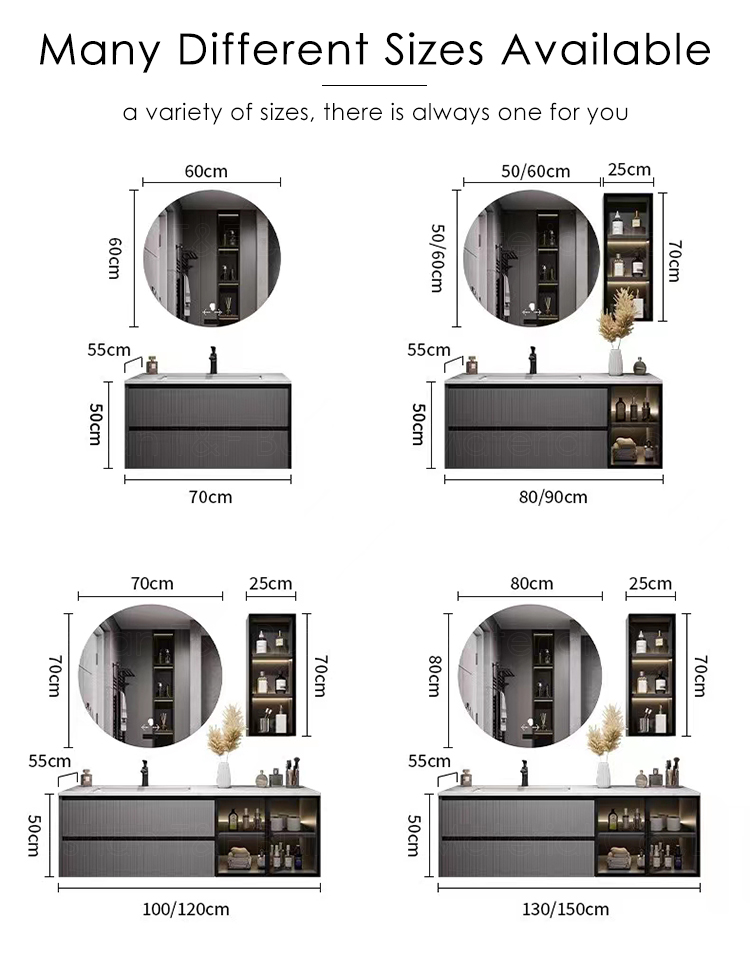 Luxury Led Backlit Mirror Lighting Wall Mounted Marble Cabinet Hotel Wood Makeup Bathroom Vanity