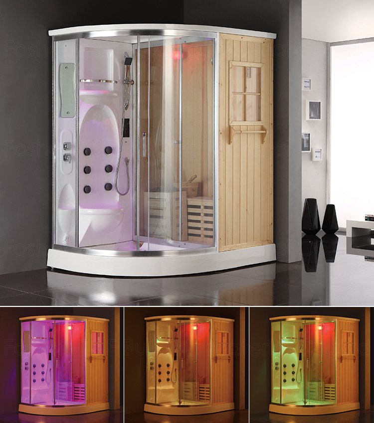 Multifunctional Smart Wooden Spa Massage Shower Cubicle Wet Steam and Dry Sauna Bath Room