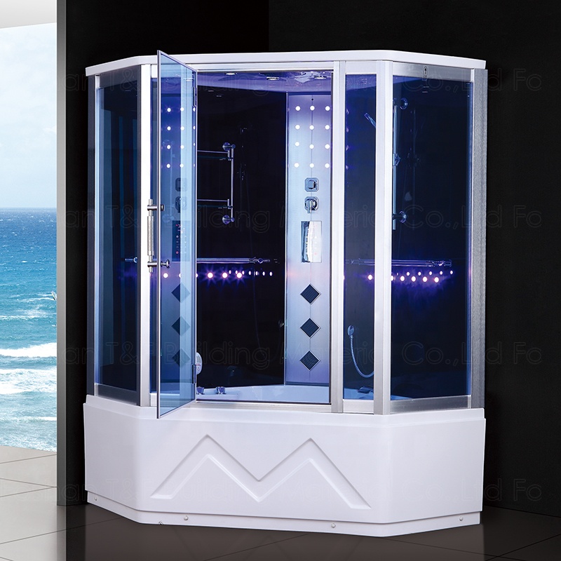 Guangdong Prefab Shower Steam Bath Cubicle Room Enclosed Nozzle Jet Steam Shower Cabinet