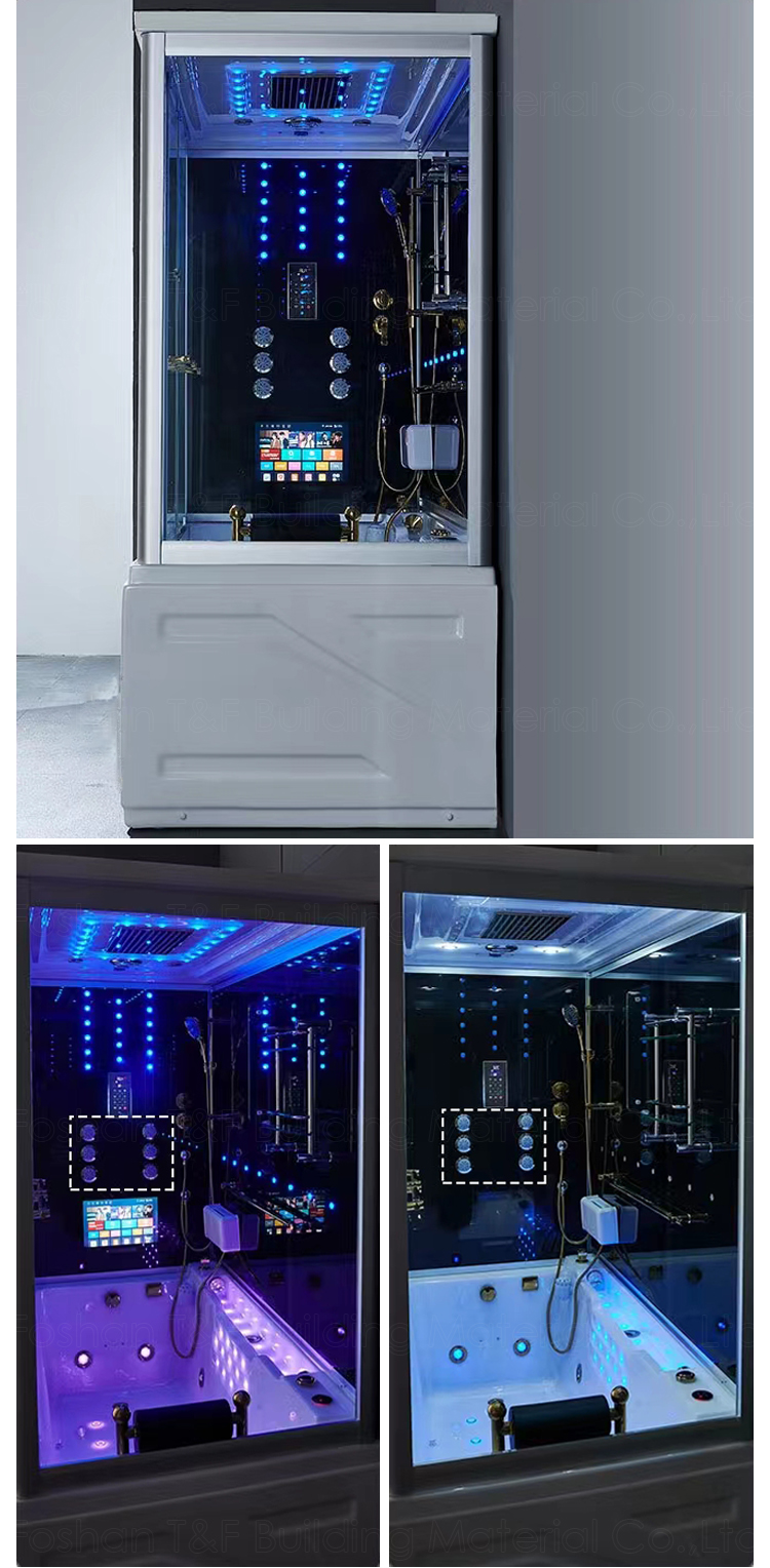 Guangdong Prefab Shower Steam Bath Cubicle Room Enclosed Nozzle Jet Steam Shower Cabinet