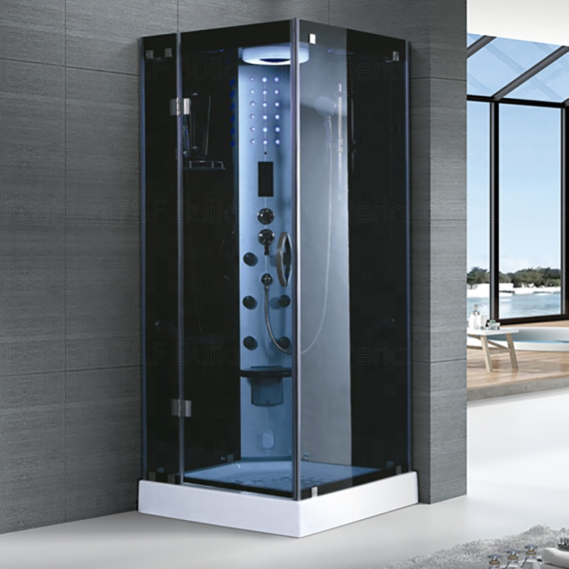 Integrated Hydro Massage Shower Cabin 2 Person Square Sauna and Steam Combined Room