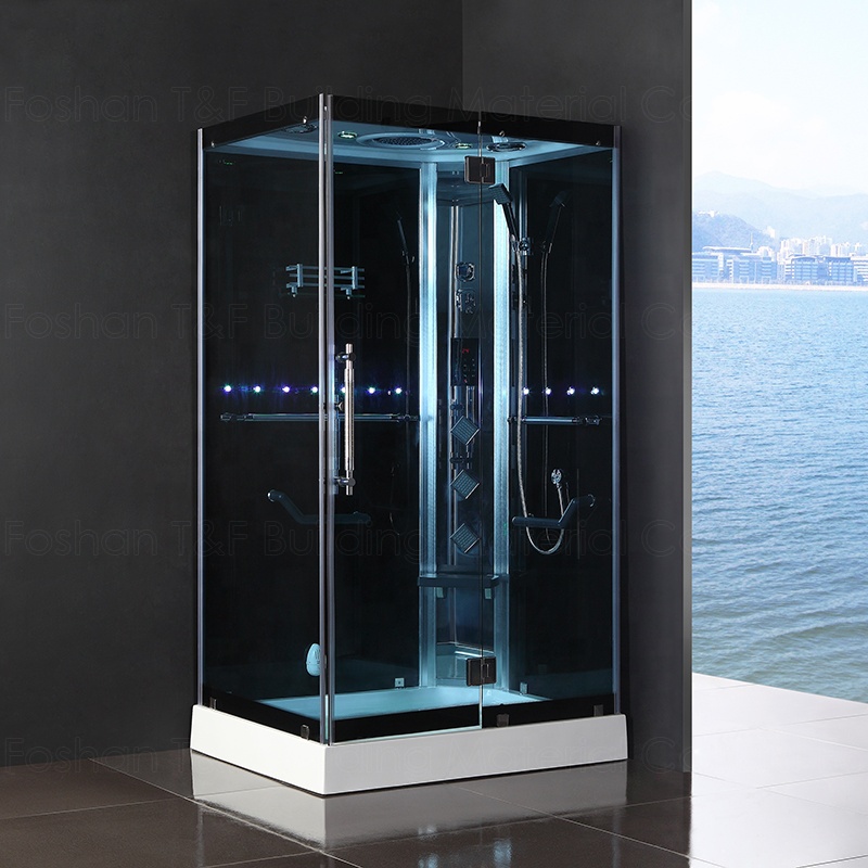 Integrated Hydro Massage Shower Cabin 2 Person Square Sauna and Steam Combined Room