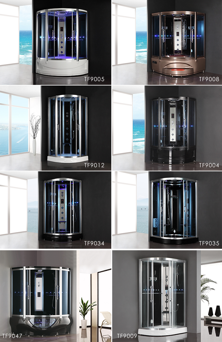 Portable Glass Sliding Door Bathroom Steam Room Shower Box Corner Sauna Steam Shower Cabin