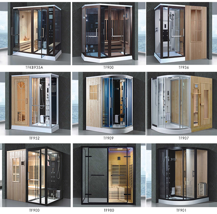 Portable Glass Sliding Door Bathroom Steam Room Shower Box Corner Sauna Steam Shower Cabin