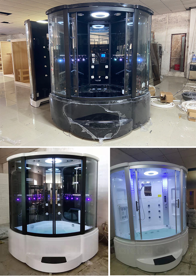 Portable Glass Sliding Door Bathroom Steam Room Shower Box Corner Sauna Steam Shower Cabin