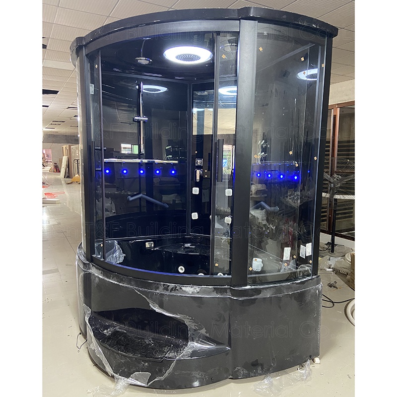 Black Aluminum Frame Massage Bath Shower Steam Sauna Enclosure Steam Shower Room Cabin