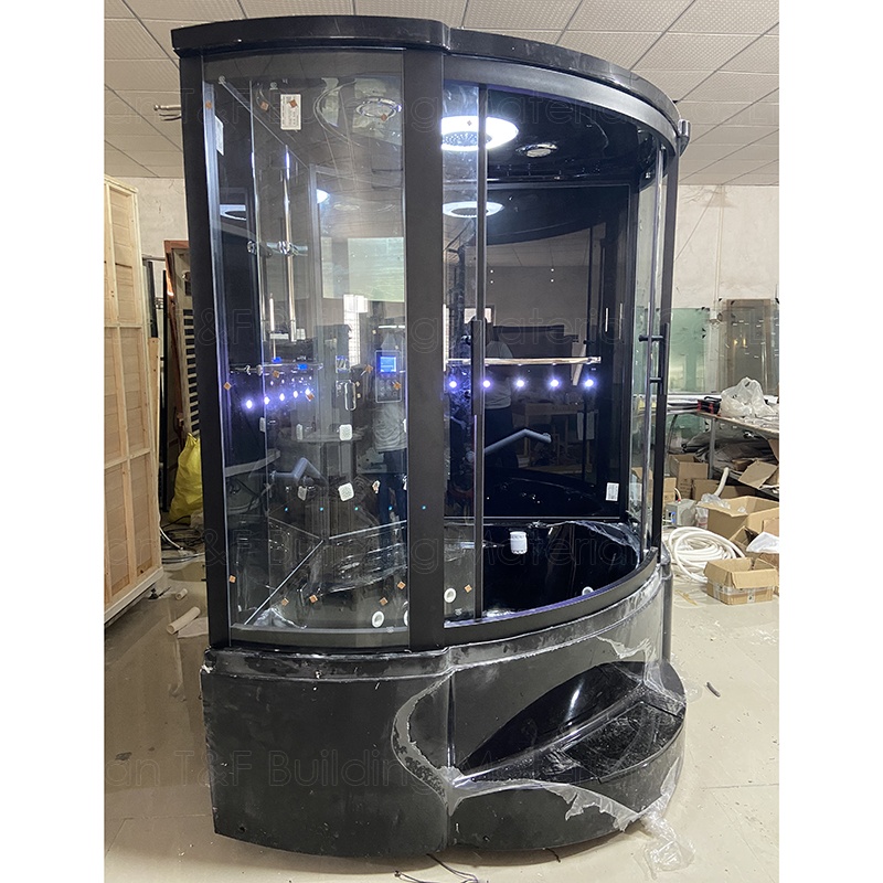 Black Aluminum Frame Massage Bath Shower Steam Sauna Enclosure Steam Shower Room Cabin