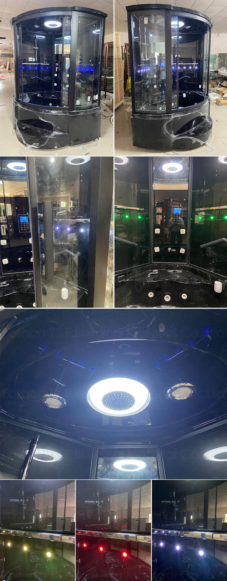Black Aluminum Frame Massage Bath Shower Steam Sauna Enclosure Steam Shower Room Cabin