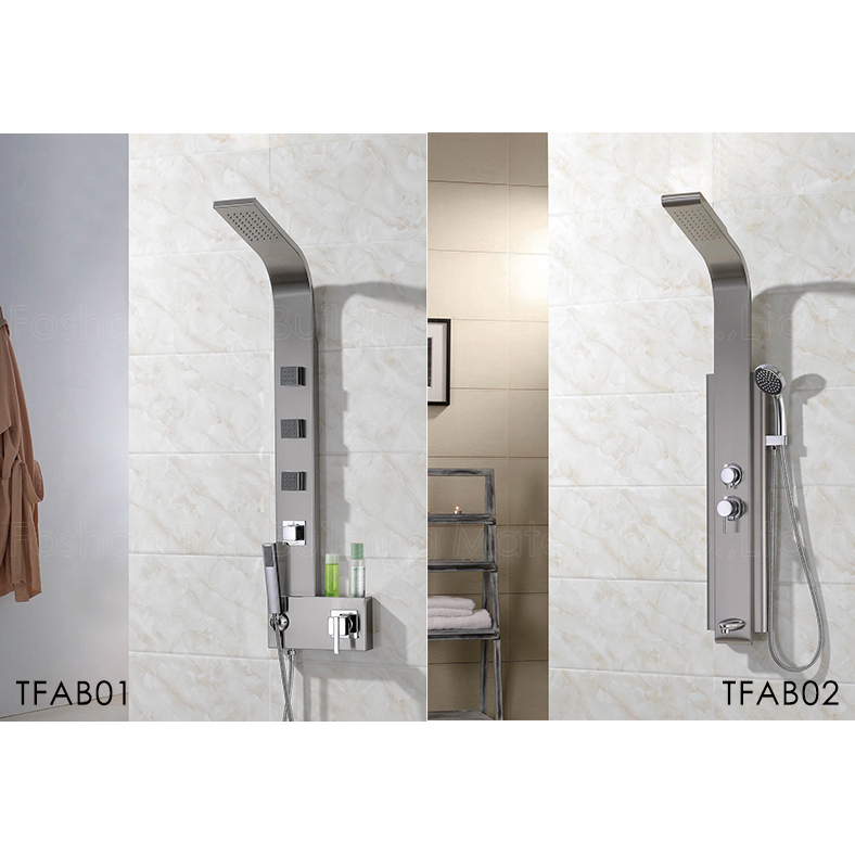 Modern Waterproof Thermostatic Black Waterfall Bathroom Faucet Spa Stainless Steel Shower Panel