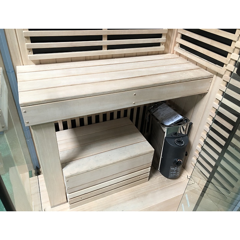 1 Person Solid Wood Far Infrared Indoor Sauna Bath Box Traditional Finish Steam Sauna Room