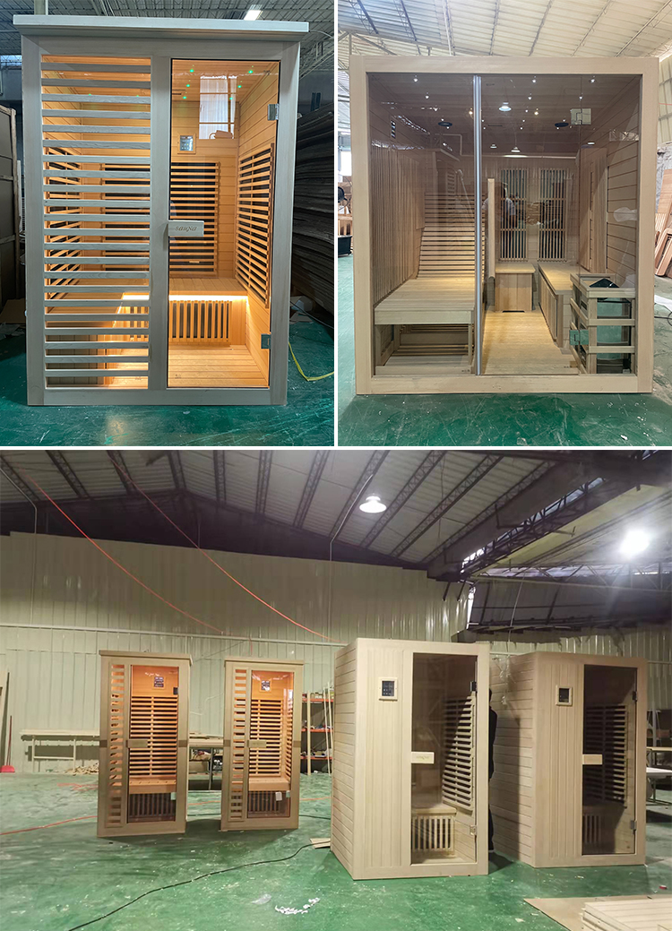 1 Person Solid Wood Far Infrared Indoor Sauna Bath Box Traditional Finish Steam Sauna Room