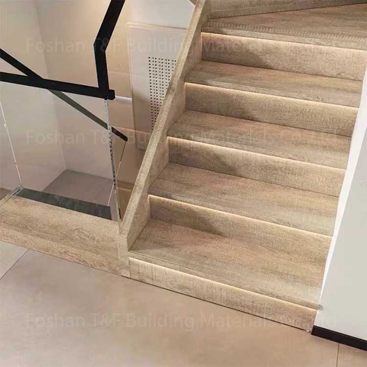 1200x300x170 Glazed Polish Outdoor Ceramic Floor Stair Tile a Grade Quality Wooden Look Stair Tile