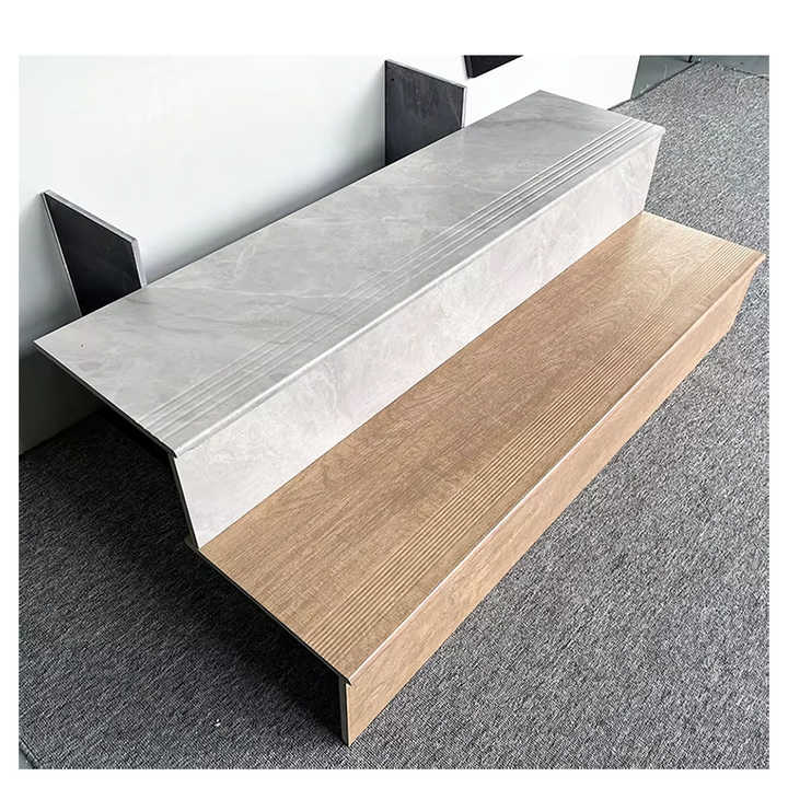 Interior Decorative Non-slip Stair Tiles Treads Design Ceramic Matte Glazed Porcelain Floor Stair Tiles