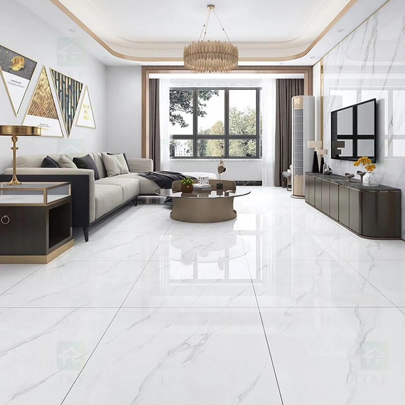 60x60 Carrara White Vitrified Glazed Ceramic Tile for Floor Porcelain Floor Tiles