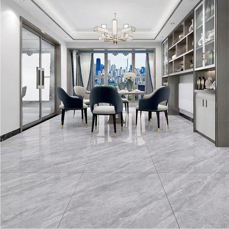 China Glossy Grey Full Glazed Finish Gray Marble Look Price 600x600mm Porcelain Floor Tiles 60x60
