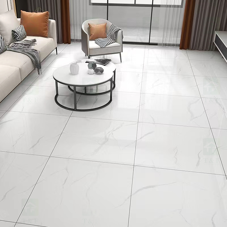 China Glossy Grey Full Glazed Finish Gray Marble Look Price 600x600mm Porcelain Floor Tiles 60x60