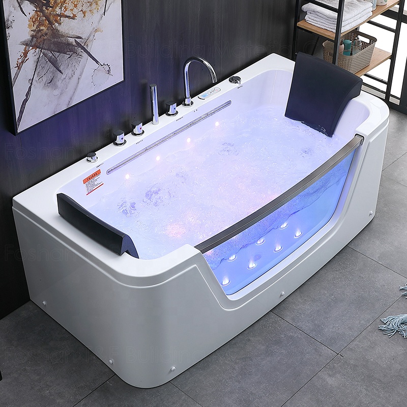 Leakage Protection Hot Tub Bath Led Color Light Jet Whirlpool Waterfall Massage Bathtub