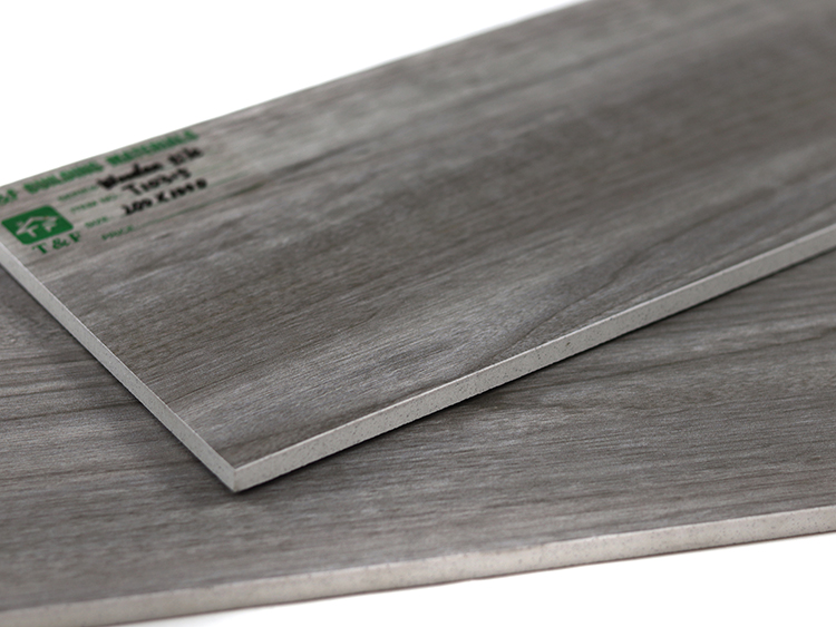 Dark Gray Matte Porcelain Tiles 200 X 1000mm Interior Anti-slip Wooden Floor Tile