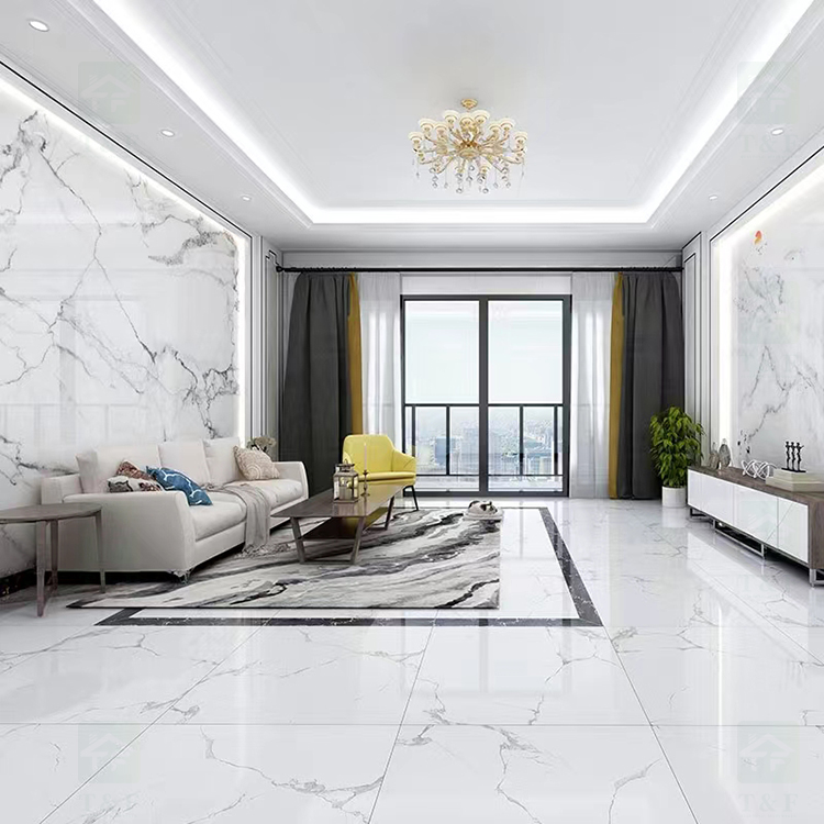 Glossy Carreaux Sol 60x60 Marbre White Ceramic Wall Glazed Porcelanato Porcelain Marble Floor Tile