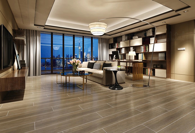 Modern Floor Wood Tiles Matte Surface Wood Like Texture Floor Ceramic Brown Grey Porcelain Wooden Tile